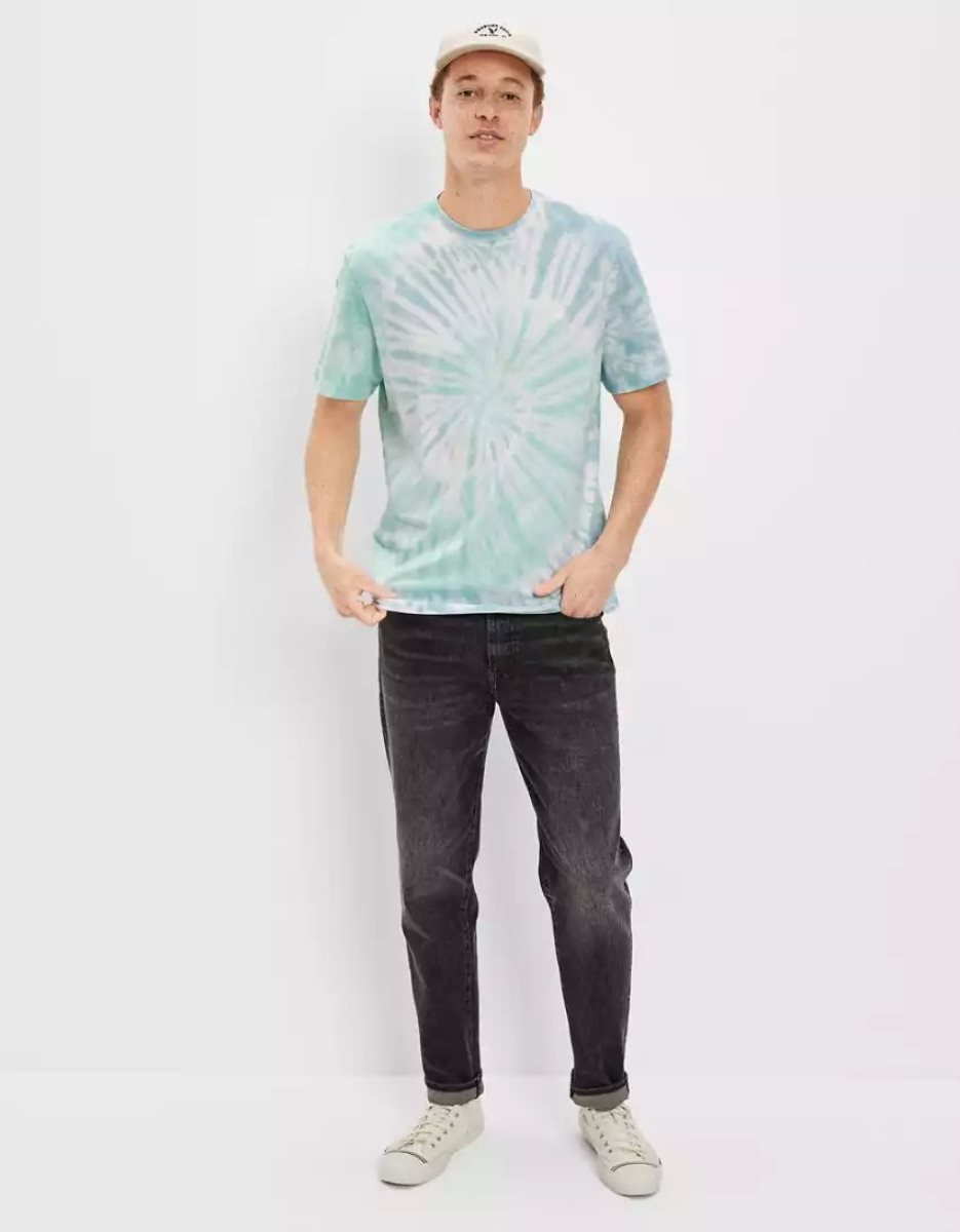 T Shirts American Eagle AE Super Soft Tie-Dye Menthe Homme | FNK-28120857